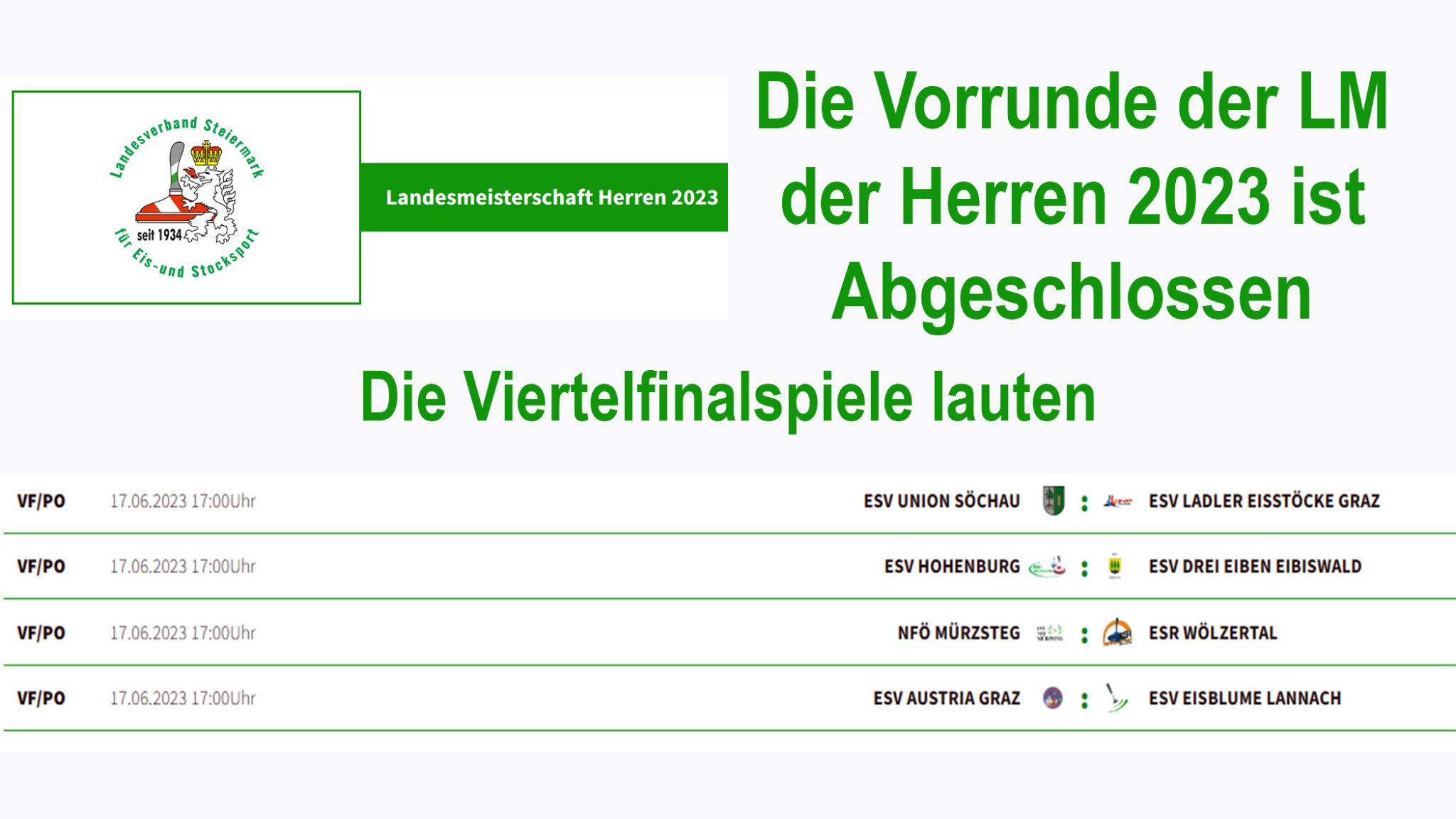 Die Vorrunde der LM der Herren 2023 ist Abgeschlossen